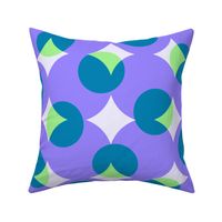 enormous halftone dots - light green, purple and teal