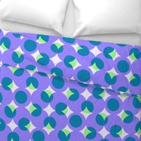 enormous halftone dots - light green, purple and teal