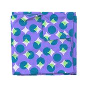 enormous halftone dots - light green, purple and teal
