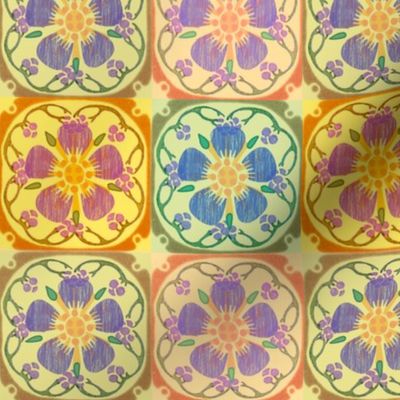 Art Nouveau Flower Quilt