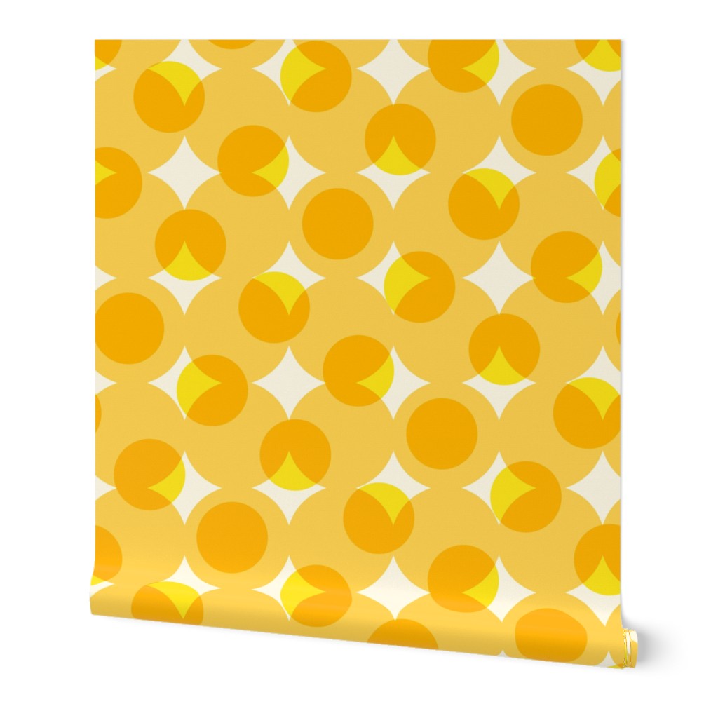 enormous halftone dots in sunshine yellows