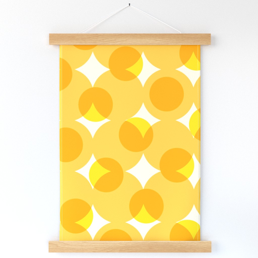 enormous halftone dots in sunshine yellows