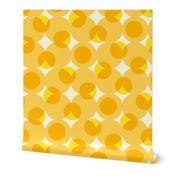 enormous halftone dots in sunshine yellows