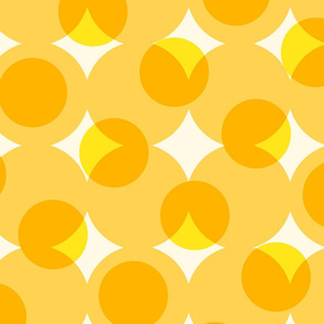 enormous halftone dots in sunshine yellows