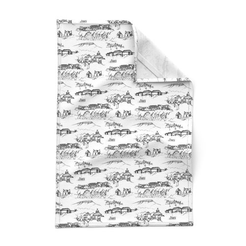 Chattanooga Toile Small Scale - Black and White