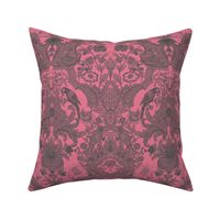 Parrot Damask ~ Pink & Grey