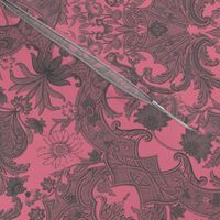 Parrot Damask ~ Pink & Grey