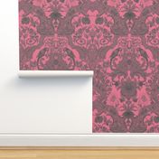 Parrot Damask ~ Pink & Grey