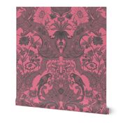 Parrot Damask ~ Pink & Grey