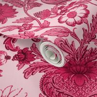 Parrot Damask ~ Cherry Pink