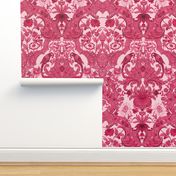 Parrot Damask ~ Cherry Pink