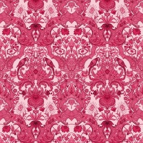 Parrot Damask ~ Cherry Pink