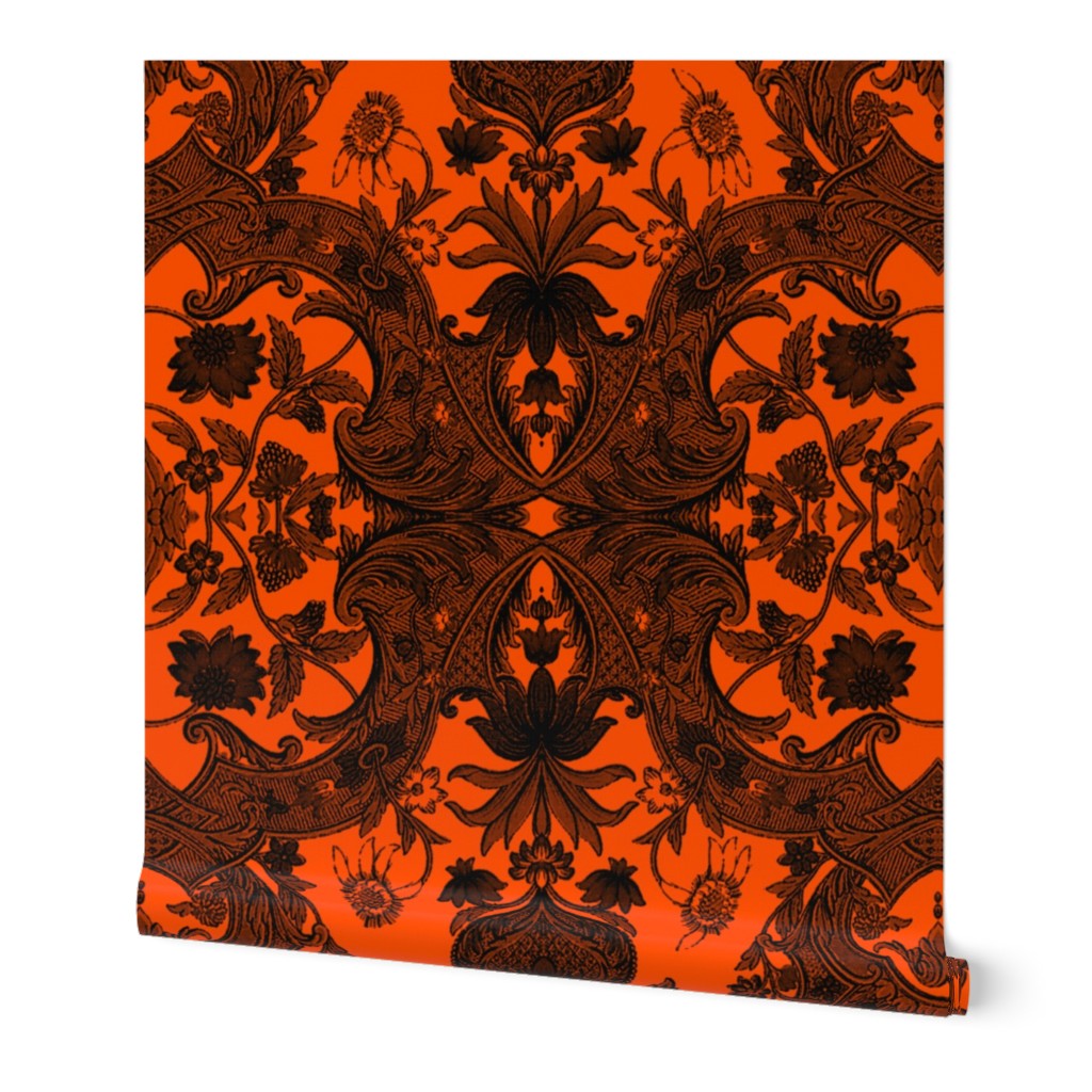 This Is Halloween! Haunted  House Damask ~ Pumpkin