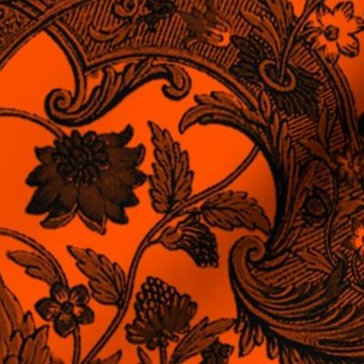 This Is Halloween! Haunted  House Damask ~ Pumpkin