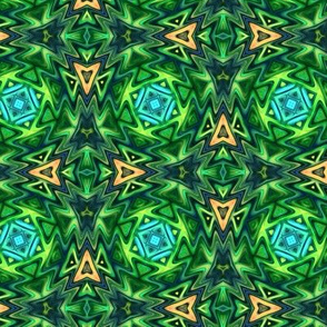 Aztec Kaleidoscope Green