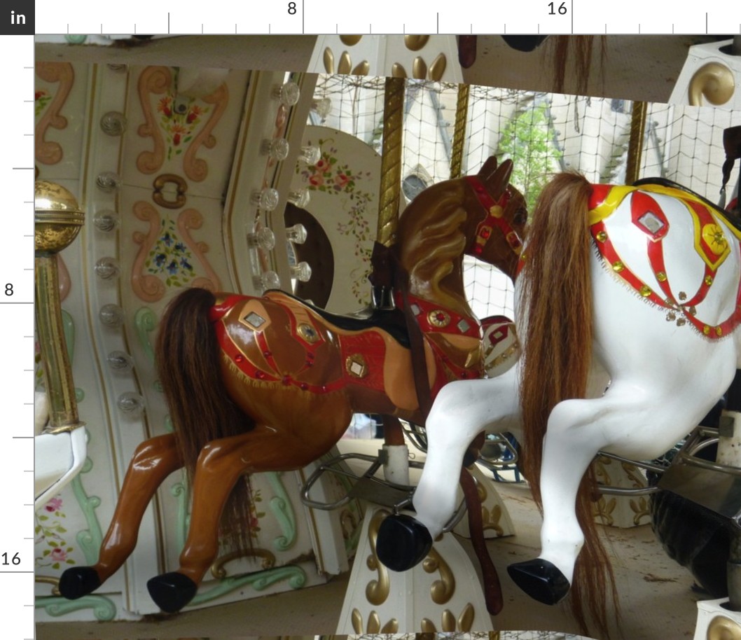 Carousel Horses with Real Horsetails_fq