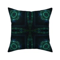 Square Fractal - Green and Blue