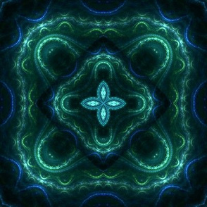 Square Fractal 2 - Green and Blue