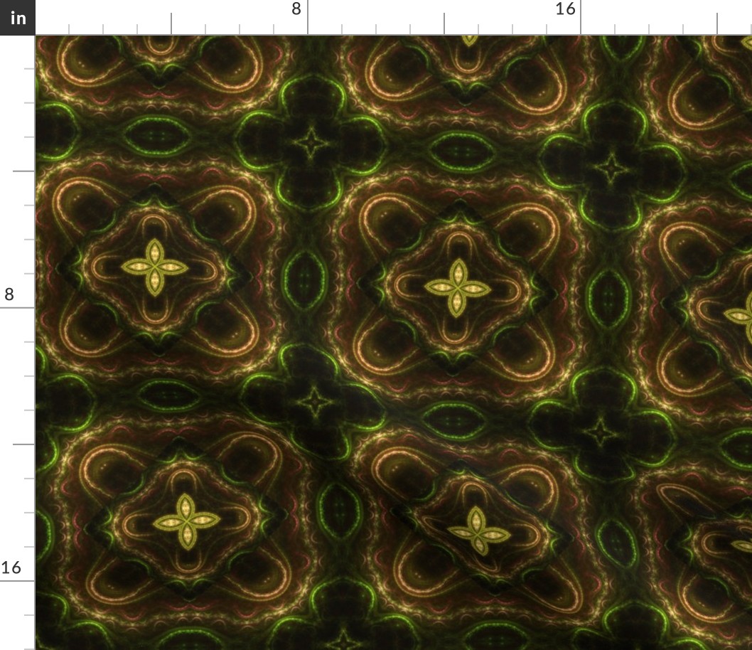 Square Fractal 2 - Yellow, Gold and Green