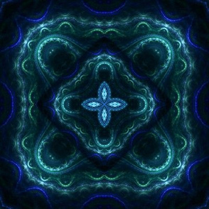 Square Fractal 2 - Blue and Teal