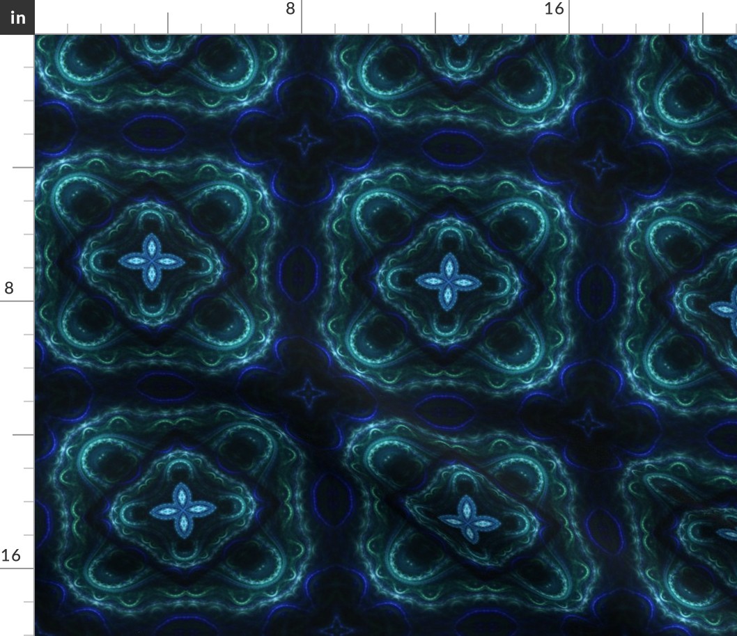 Square Fractal 2 - Blue and Teal