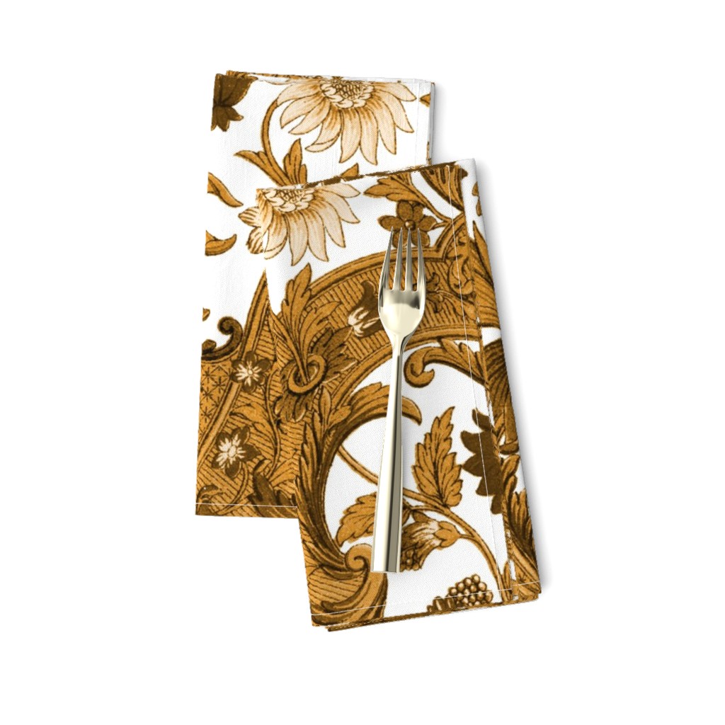 Parrot Damask ~ Gold and White