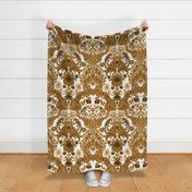 Parrot Damask ~ Gold and White