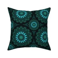 Kaleidoscope 18 - Green and Blue Fractal Flowers