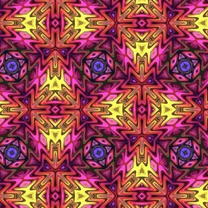 Aztec Kaleidoscope Pink 2