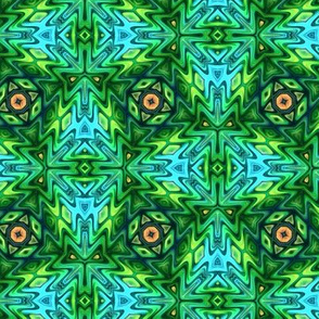 Aztec Kaleidoscope Green 2