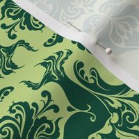 I Love Craft (Cthulhu Damask) Light Green