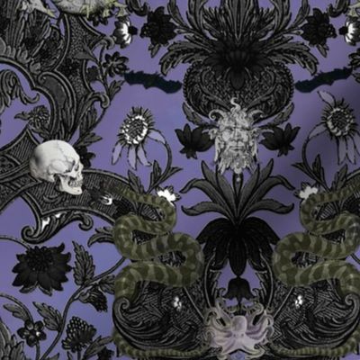 This Is Halloween! Haunted House Damask ~ Decaying Mansion