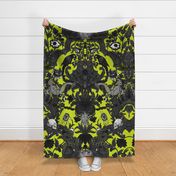 This Is Halloween! Haunted House Damask ~ Poison Chartreuse