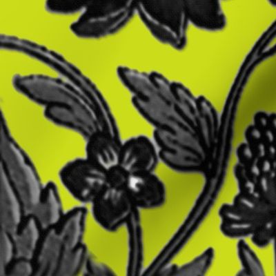 This Is Halloween! Haunted House Damask ~ Poison Chartreuse