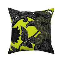 This Is Halloween! Haunted House Damask ~ Poison Chartreuse