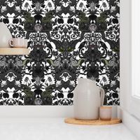 This Is Halloween! Haunted House Damask ~ Ghostly White