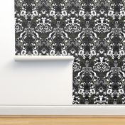 This Is Halloween! Haunted House Damask ~ Ghostly White