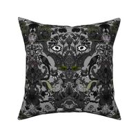 This Is Halloween! Haunted House Damask ~ Cemetery Grey