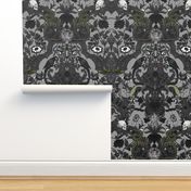 This Is Halloween! Haunted House Damask ~ Cemetery Grey