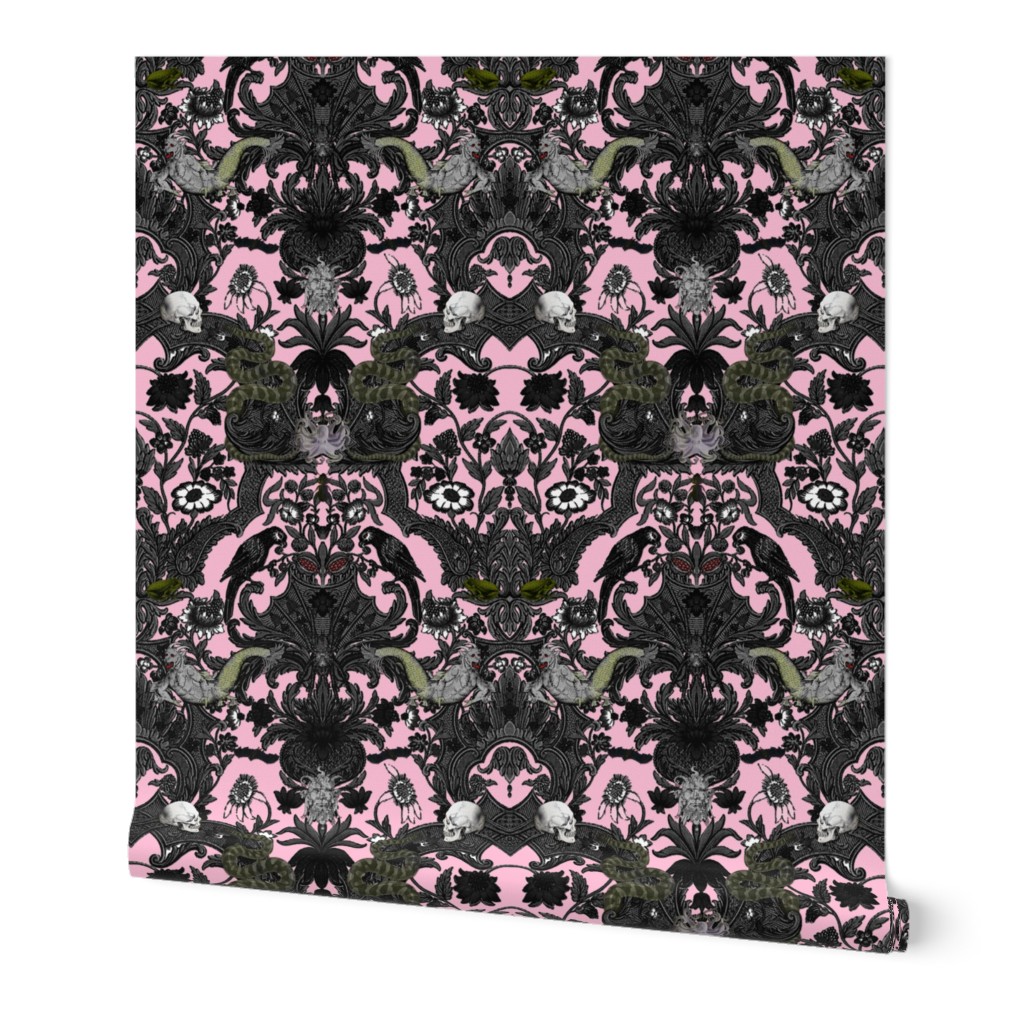 This Is Halloween! Haunted House Damask ~ Pale Pink