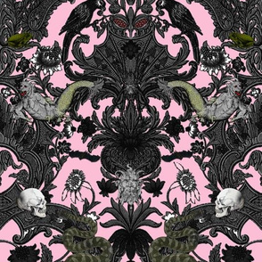 This Is Halloween! Haunted House Damask ~ Pale Pink