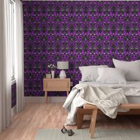 This Is Halloween! Haunted House Damask ~ Lurid Purple