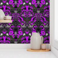 This Is Halloween! Haunted House Damask ~ Lurid Purple