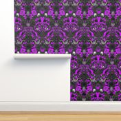 This Is Halloween! Haunted House Damask ~ Lurid Purple