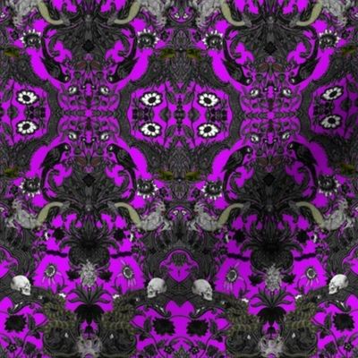 This Is Halloween! Haunted House Damask ~ Lurid Purple