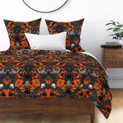 This Is Halloween! Haunted House Damask ~ Orange and Black