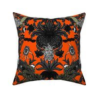 This Is Halloween! Haunted House Damask ~ Orange and Black