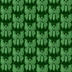 ButterflyDancer - med - deep fir & mint green reverse
