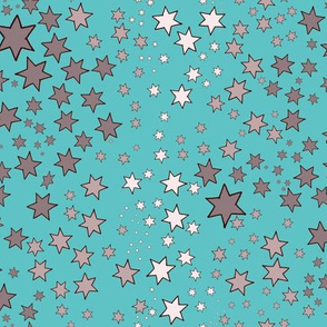 Mucha's Stars turquoise