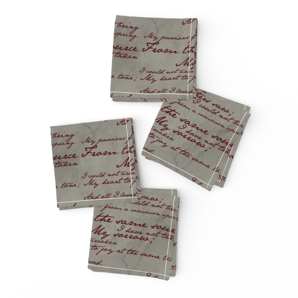 Edgar Allan Poe ~ Alone ~ Poem in Blood Red on Parchment